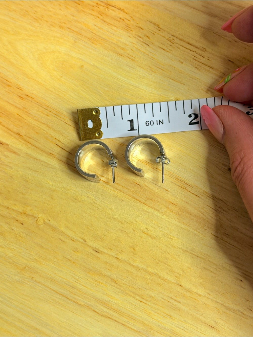 Coach Pink Silver Signature Hoop Earrings - Picture 4 of 10
